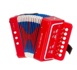 Accordion - Classic Button, Red