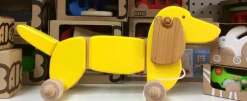 Bajo - Wooden Dachshund Pull Along Yellow