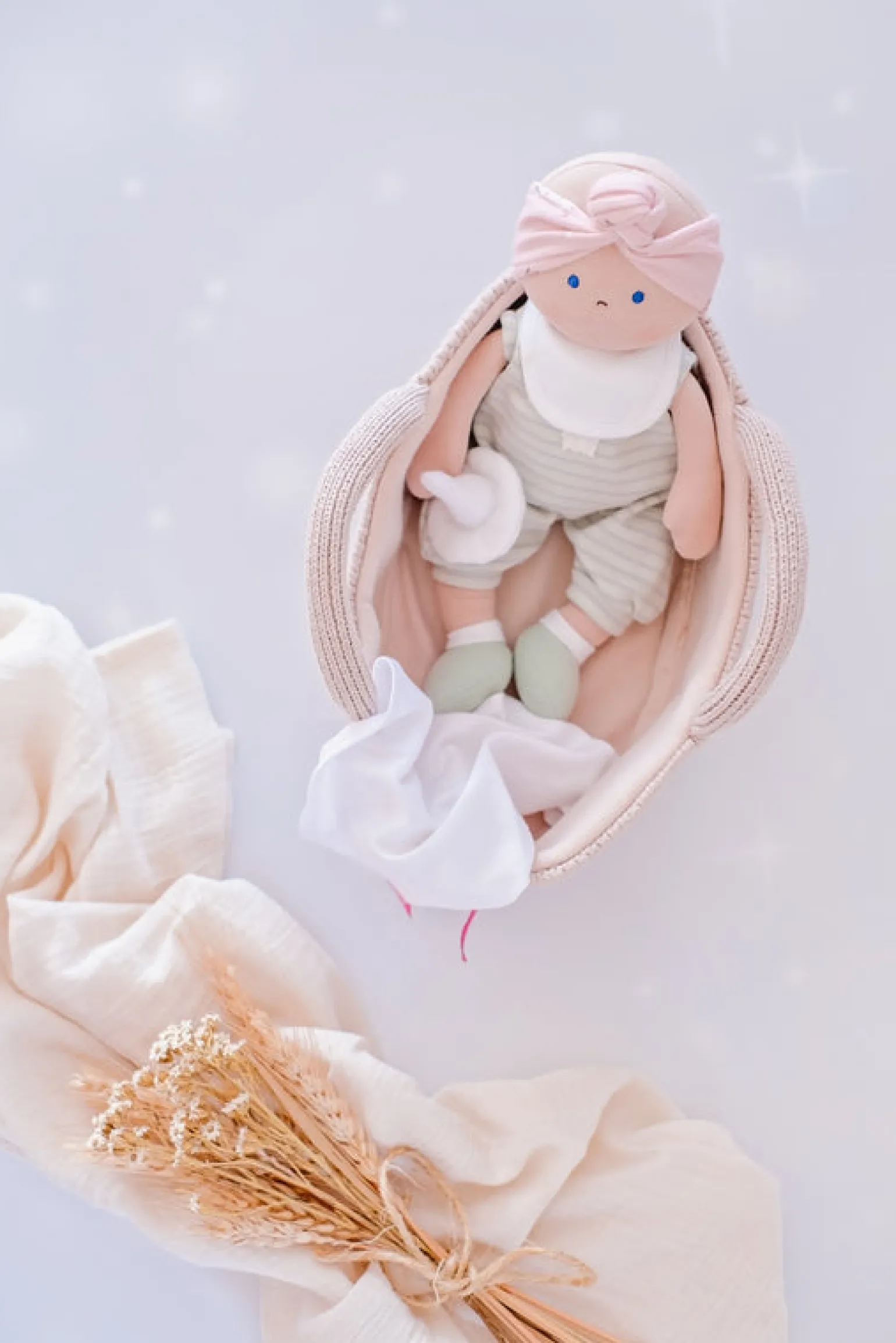 Bonnika Baby Doll With Knitted Carry Cot Green Outfit