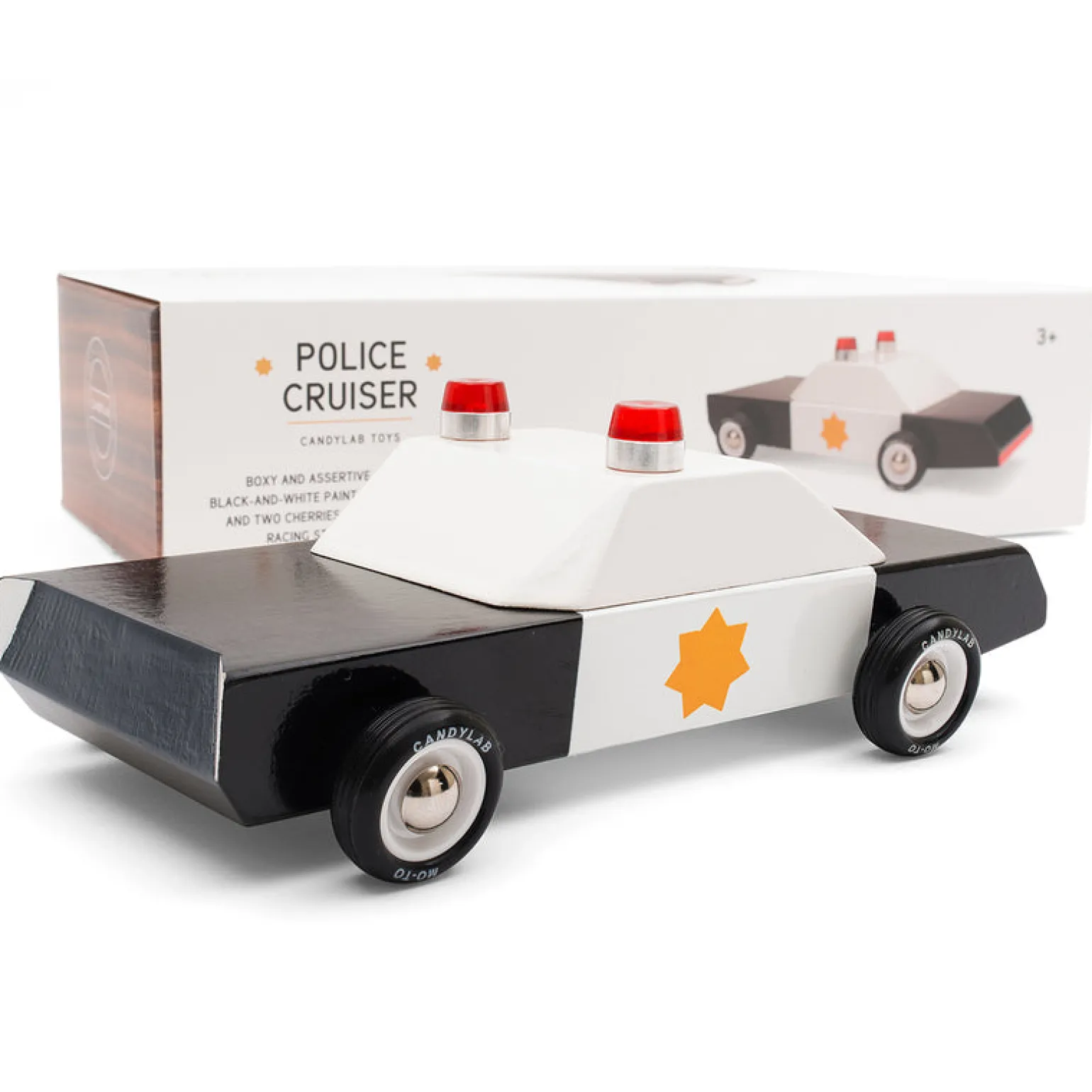 Candylab Wooden Car Toys - Police Cruiser Toy Car
