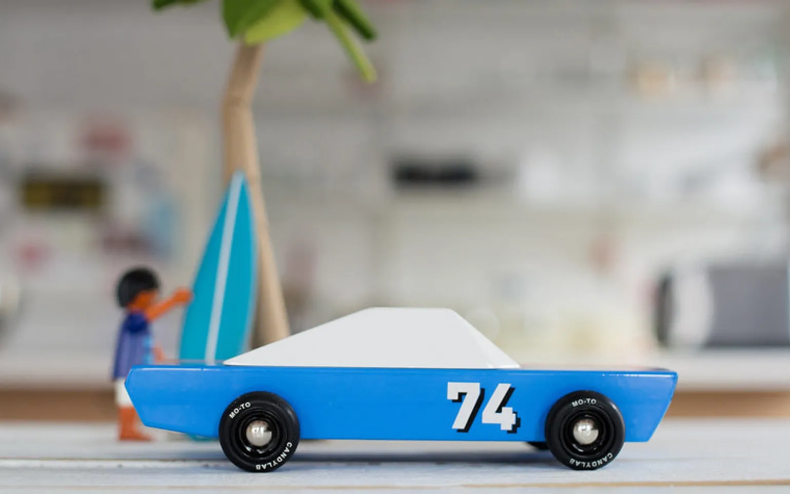 Candylab Wooden Car Toys - Blu74 Racer