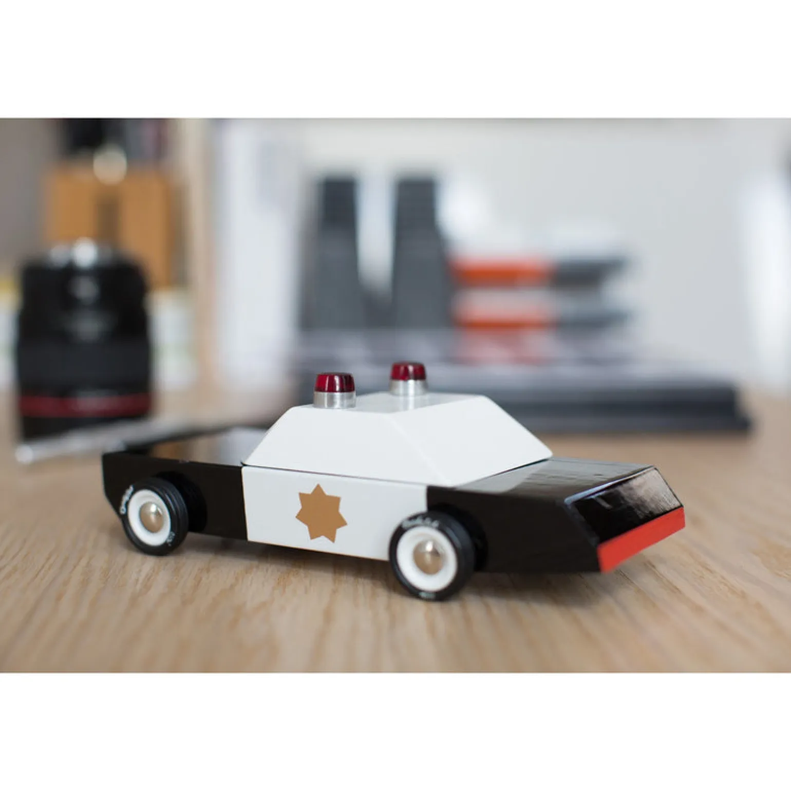 Candylab Wooden Car Toys - Police Cruiser Toy Car