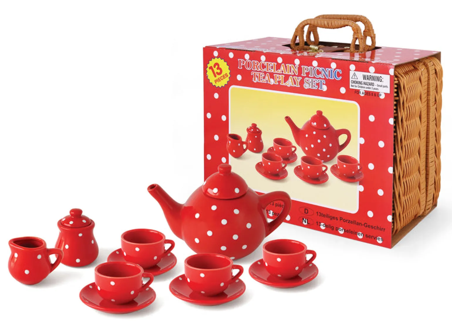 Ceramic Teaset - Red & White Polka Dot