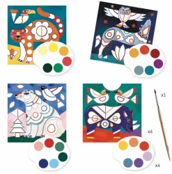 Djeco - Fanciful Animal Cards To Paint