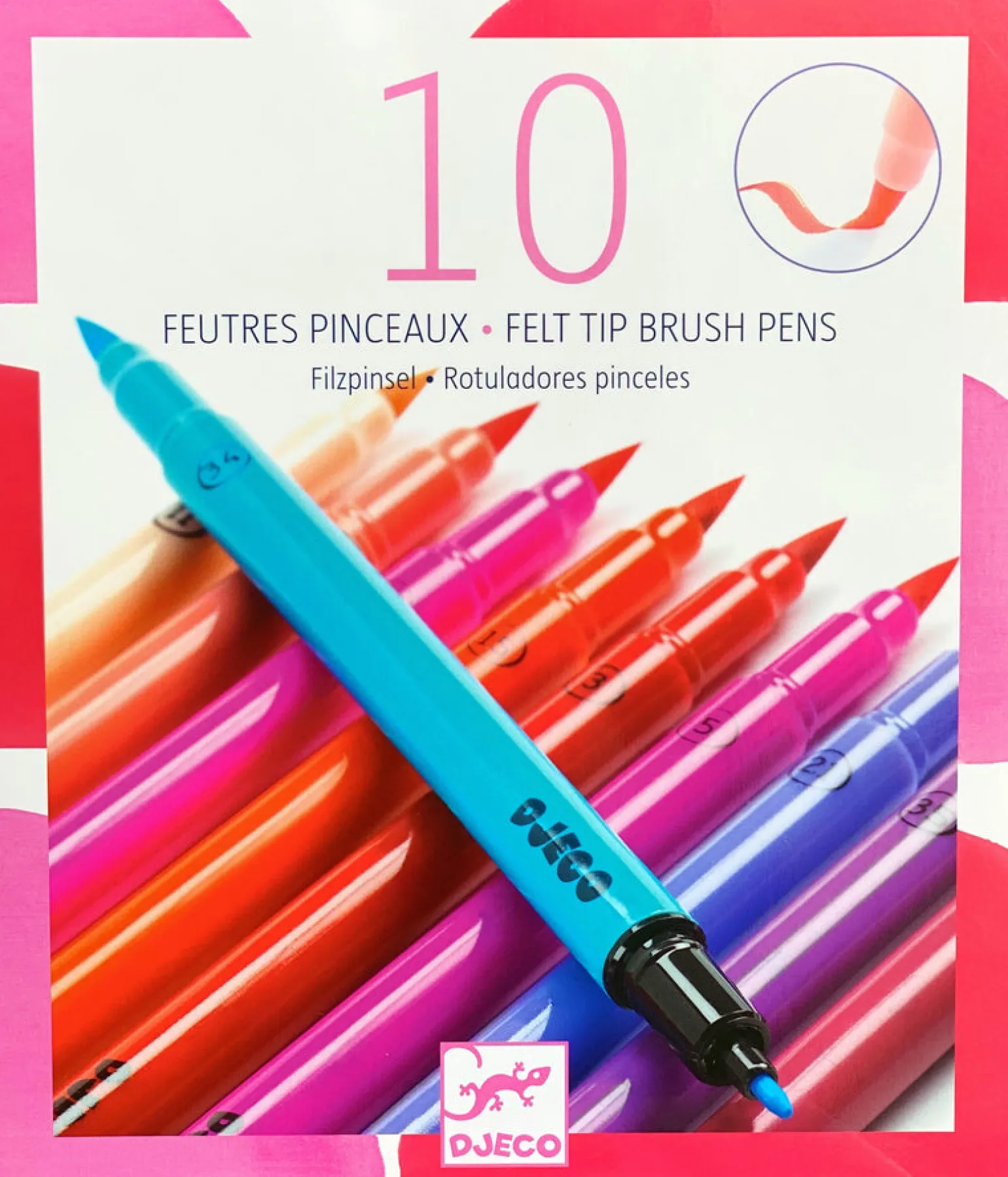 Djeco - Felt Tip Brush, Sweet Pack