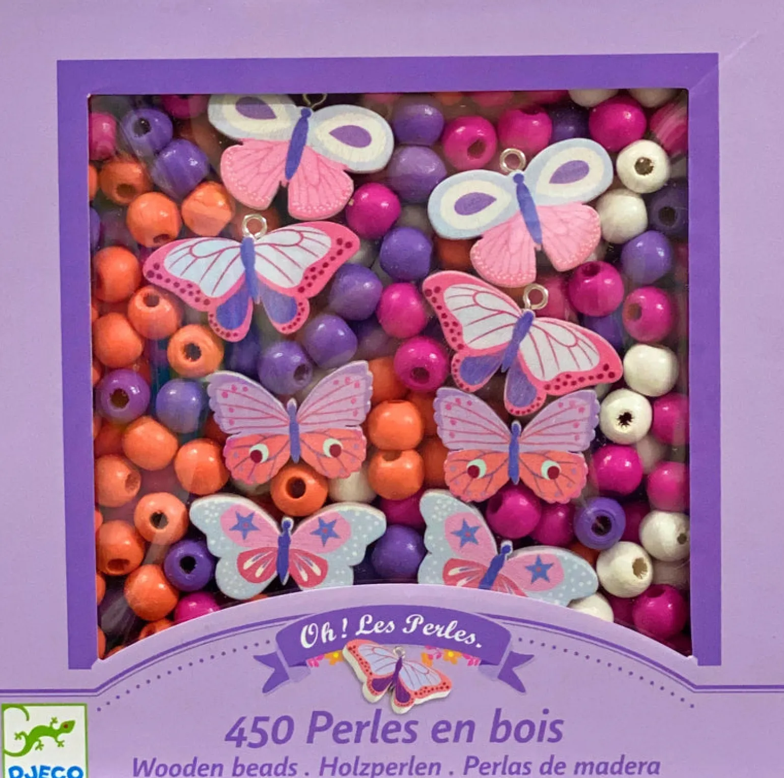 Djeco - Wooden Beads, Butterfly
