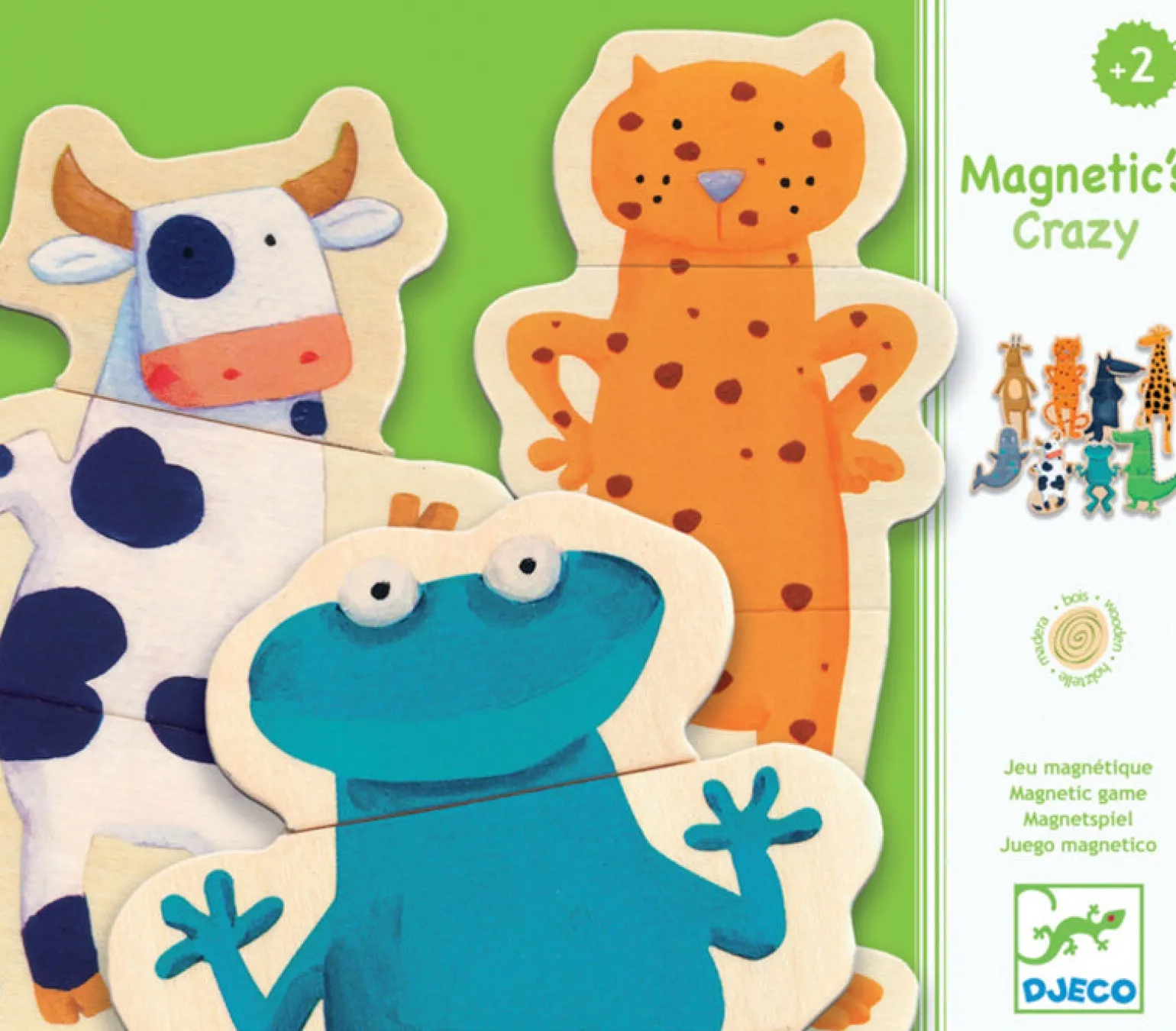 Djeco - Wooden Fridge Magnets, Crazy