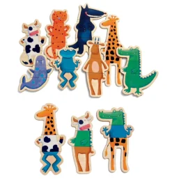 Djeco - Wooden Fridge Magnets, Crazy