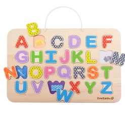 Everearth Wooden Magnetic Alphabet Puzzle And Drawing