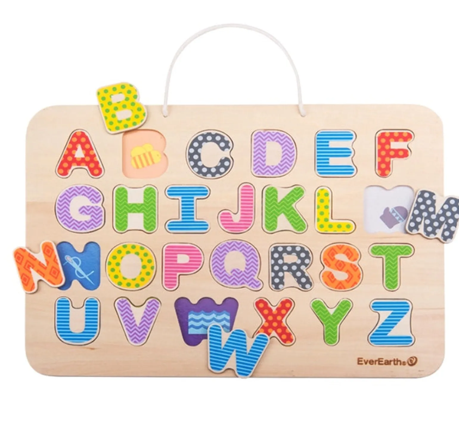 Everearth Wooden Magnetic Alphabet Puzzle And Drawing