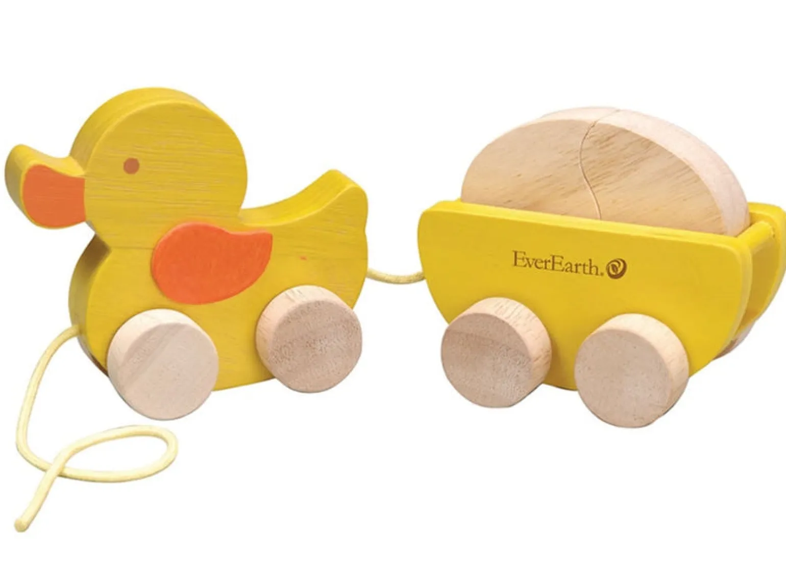 Everearth Wooden Pull Along Duck & Egg