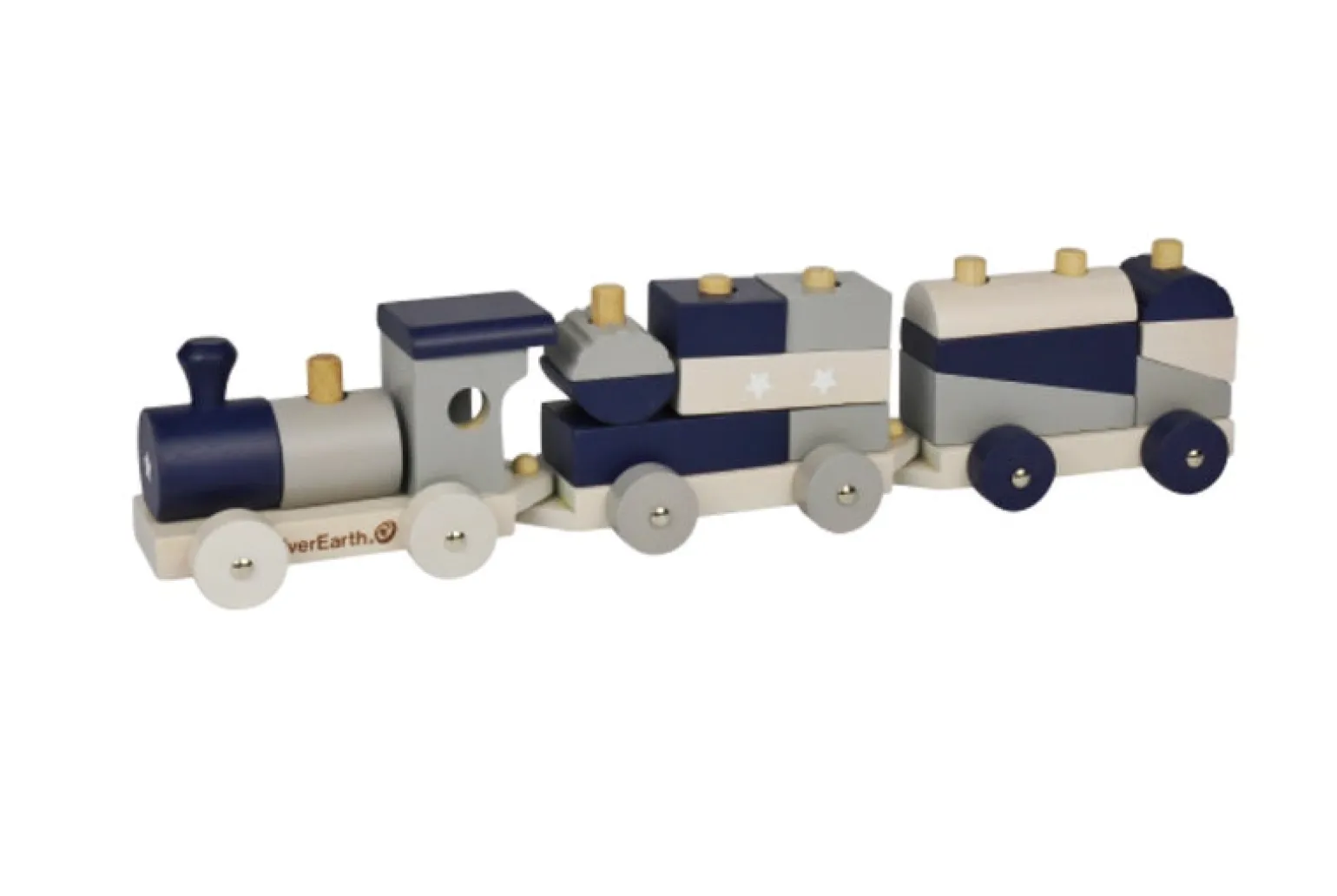 Everearth Wooden Train With Sorting Blocks Pastel