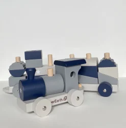 Everearth Wooden Train With Sorting Blocks Pastel