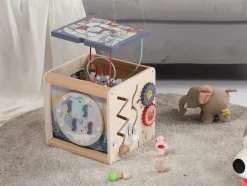Everearth Wooden Wild Animal Activity Cube