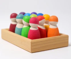 Grimm's 12 Wooden Friends In Rainbow