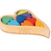 Grimms - Wooden Rainbow Heart Blocks