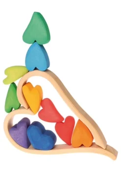Grimms - Wooden Rainbow Heart Blocks