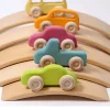 Grimms -5 Wooden Slimline Cars In Multi Colour Print