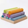 Grimm's Large Wooden Building Rollers Pastel