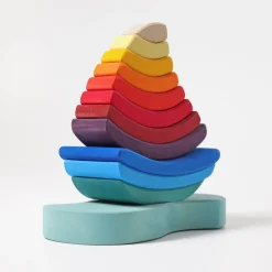 Grimms Wooden Boat Stacking Tower