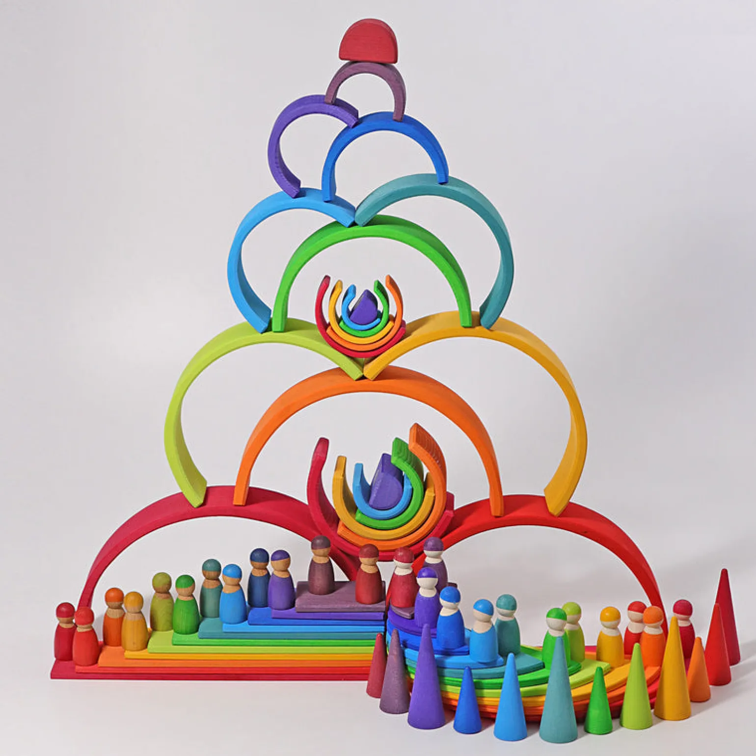 Grimm's Wooden Coloured Rainbow Large