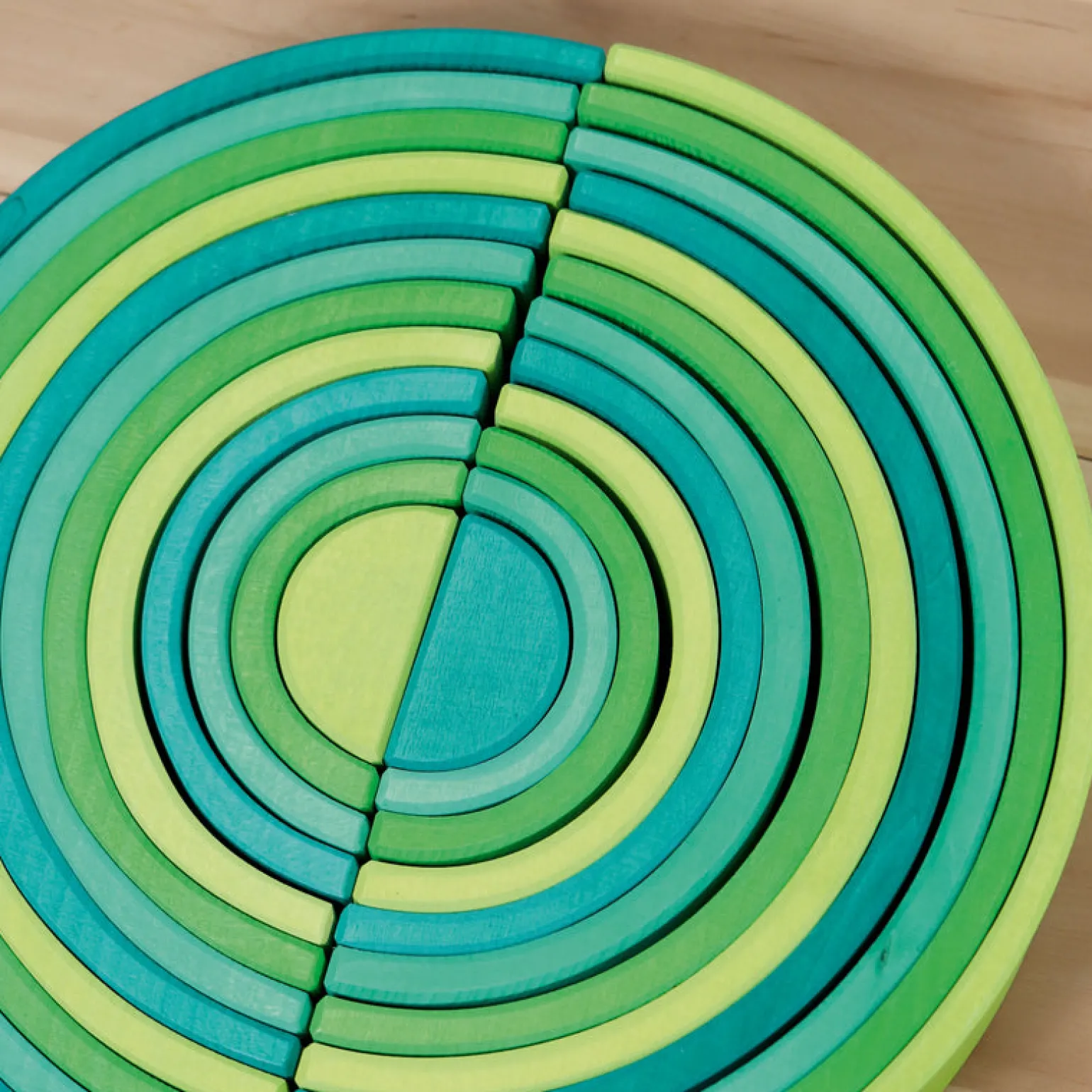 Grimm's Wooden Meadow Green Rainbow Large