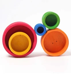 Grimm's Wooden Small Bowls Red