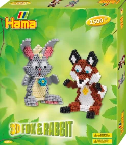 Hama Beads - Gift Box 3D Fox & Rabbit