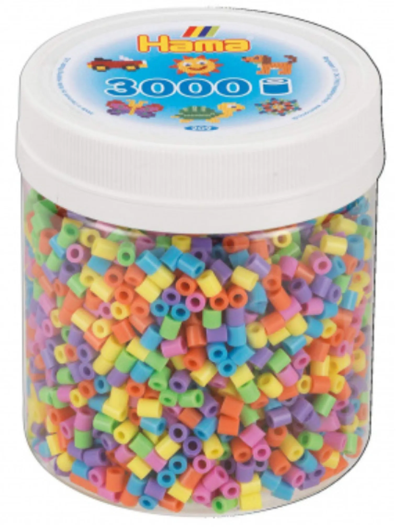 Hama Beads Tub Of 3,000 In Pastel Colours