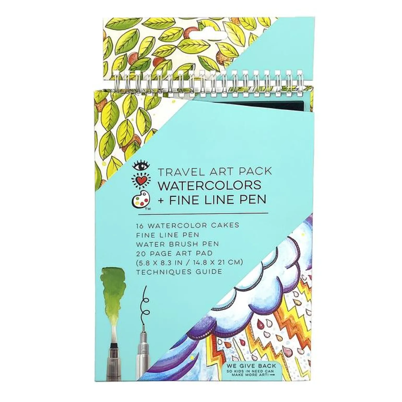Iheartart - Travel Art Pack Watercolors & Fine Line Pen