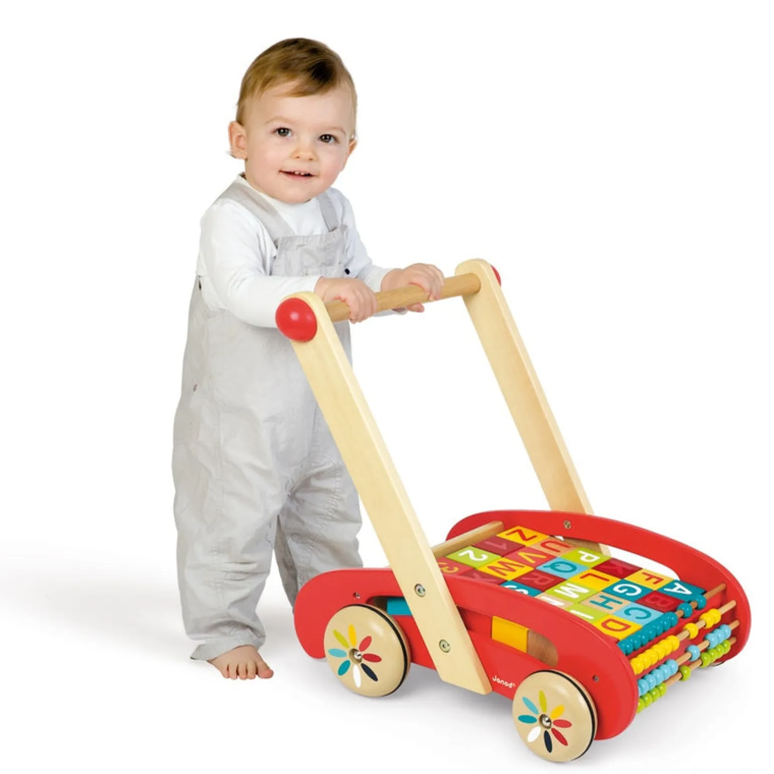 Janod - Wooden Walker With Blocks Abc