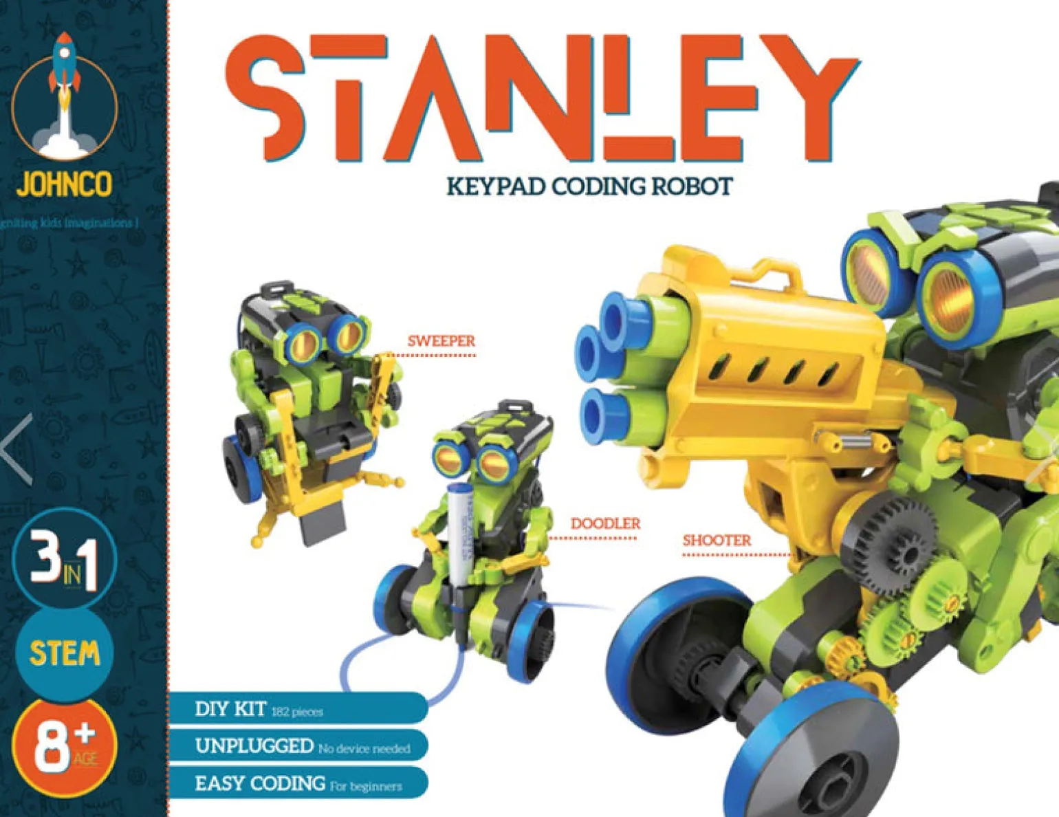 Johnco - Stanley : 3-In-1 Keypad Coding Robot