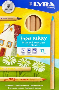 Lyra - Super Ferby Unlacquered 12 Assorted Colour Pencils