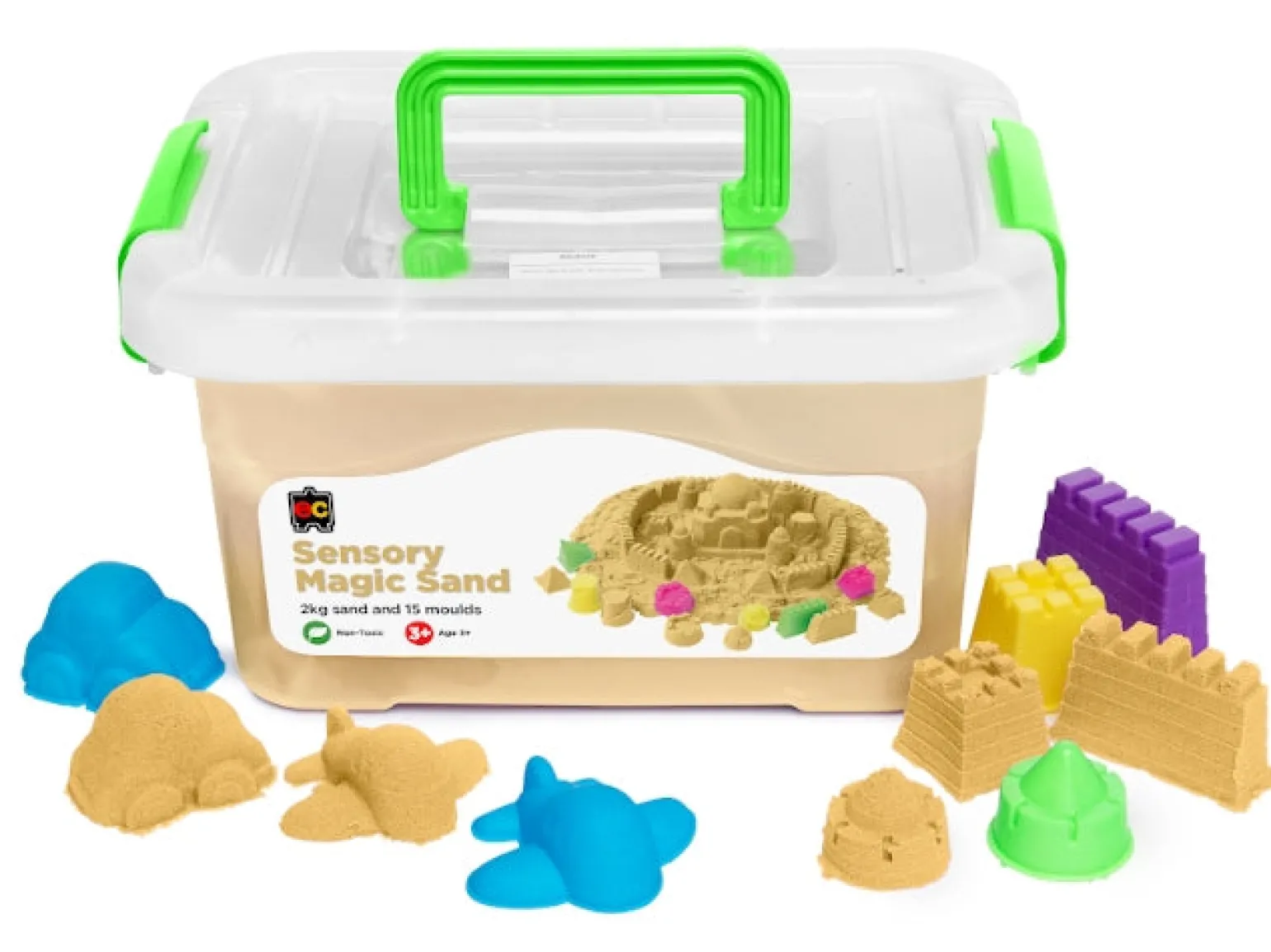 Magic Sensory Sand With Moulds 2 Kg, Natural