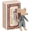 Maileg - Little Brother Mouse In Box