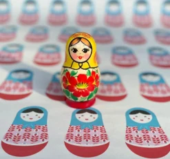Matryoshka Babushka Nesting Doll - Traditional 5 Piece Yellow/Red