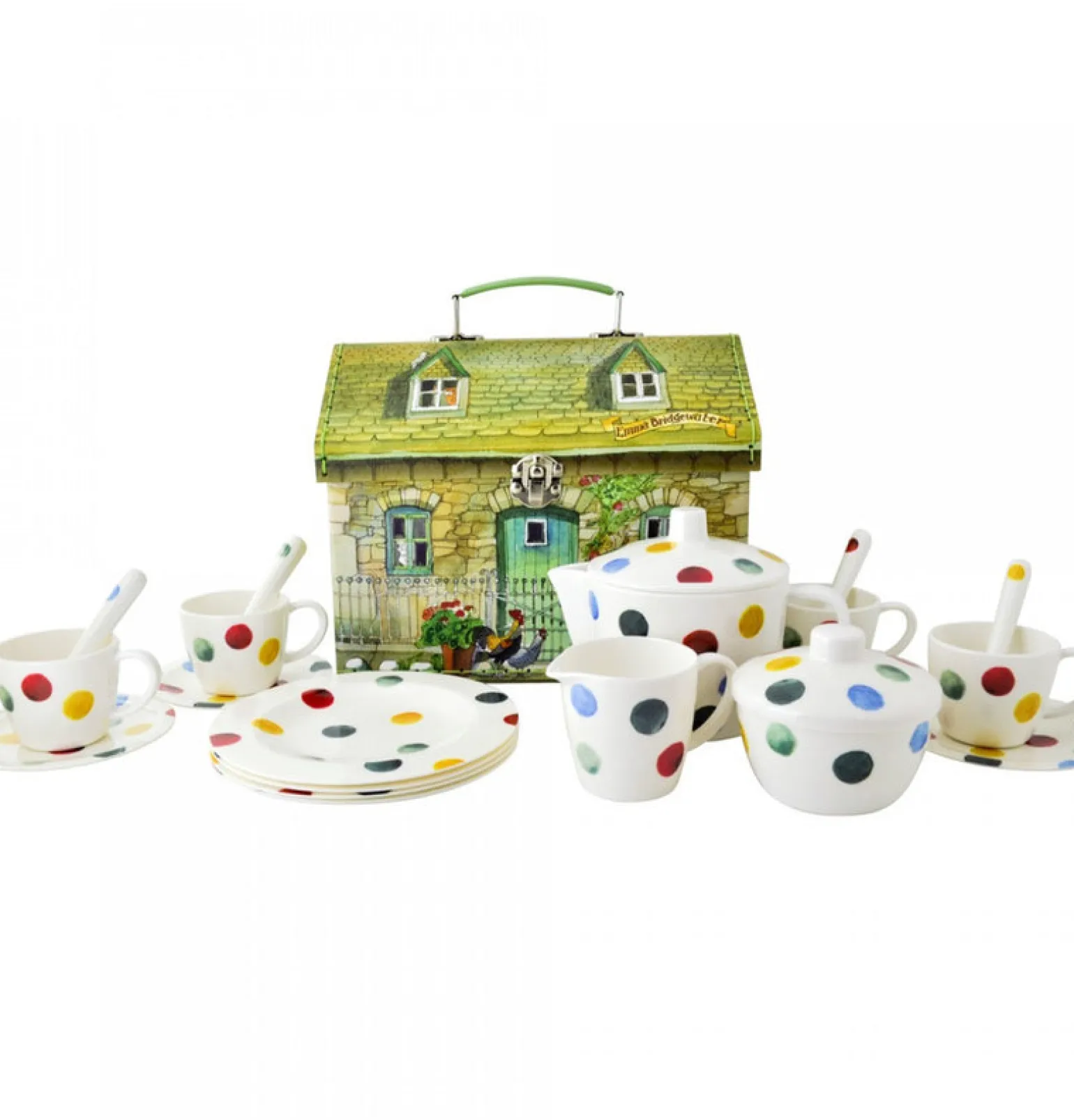 Melamine House Box Tea Set Polka Dot Design