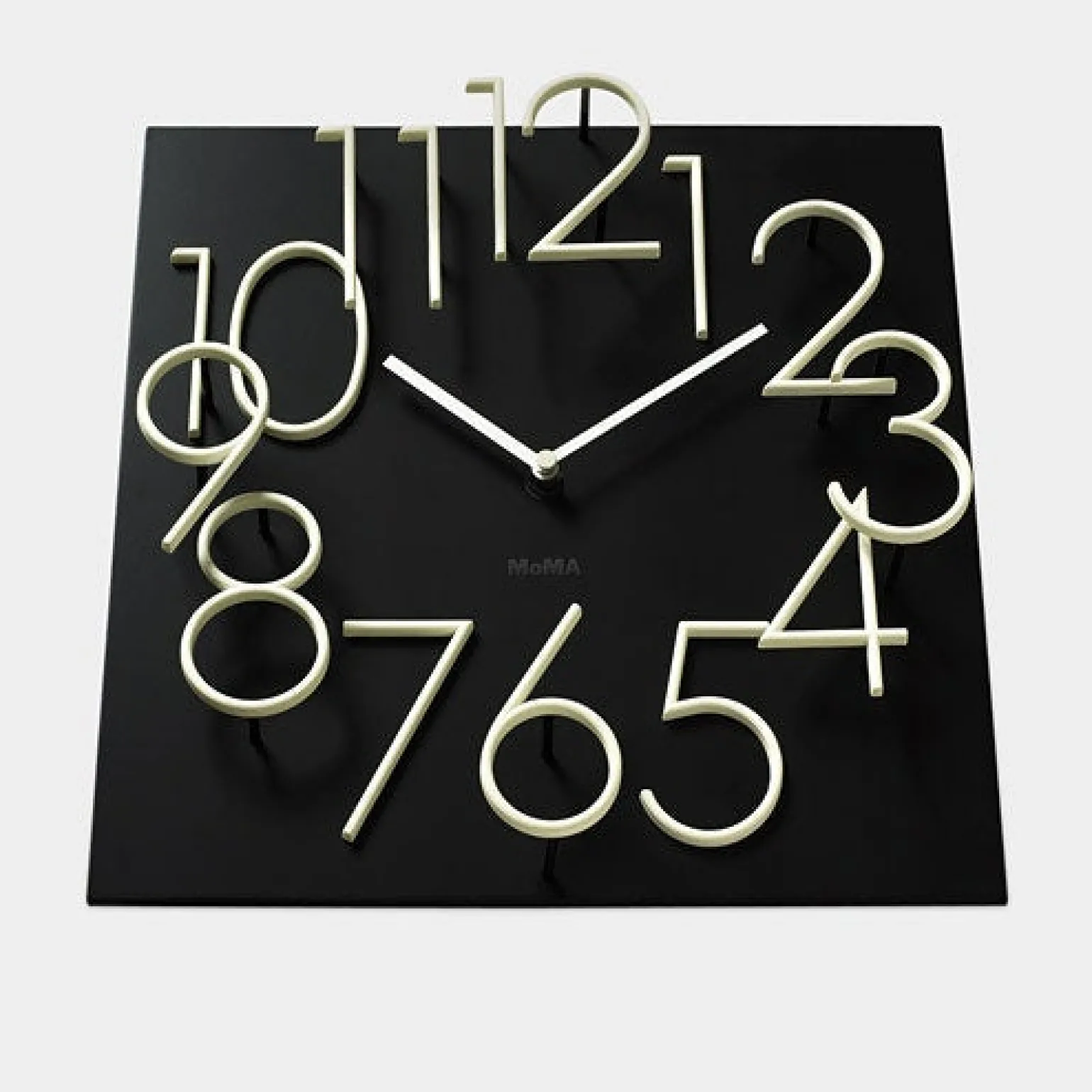 Moma - Glow In The Dark Clock In Black