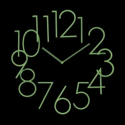 Moma - Glow In The Dark Clock In Black