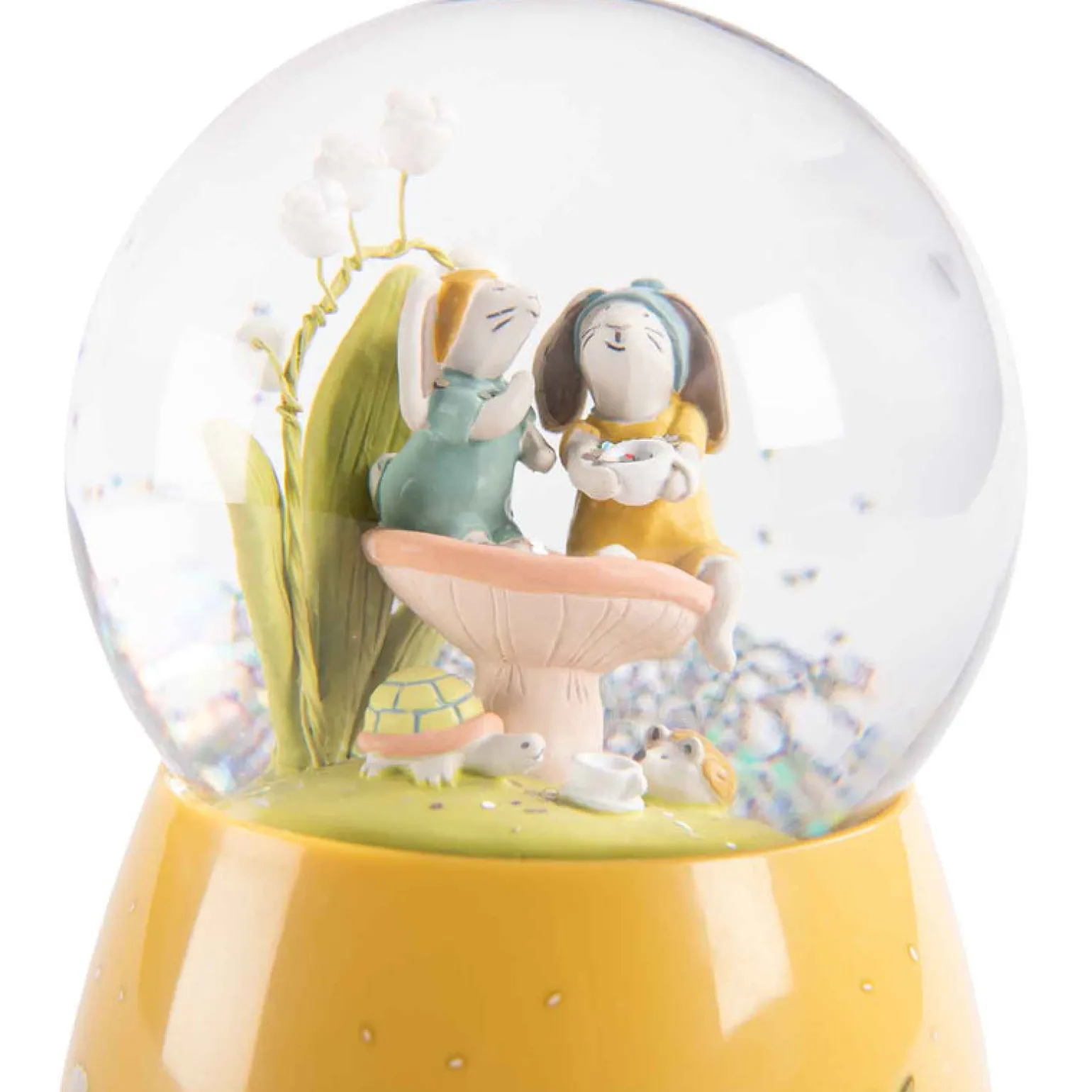 Moulin Roty - Trois Lapins Musical Snow Globe
