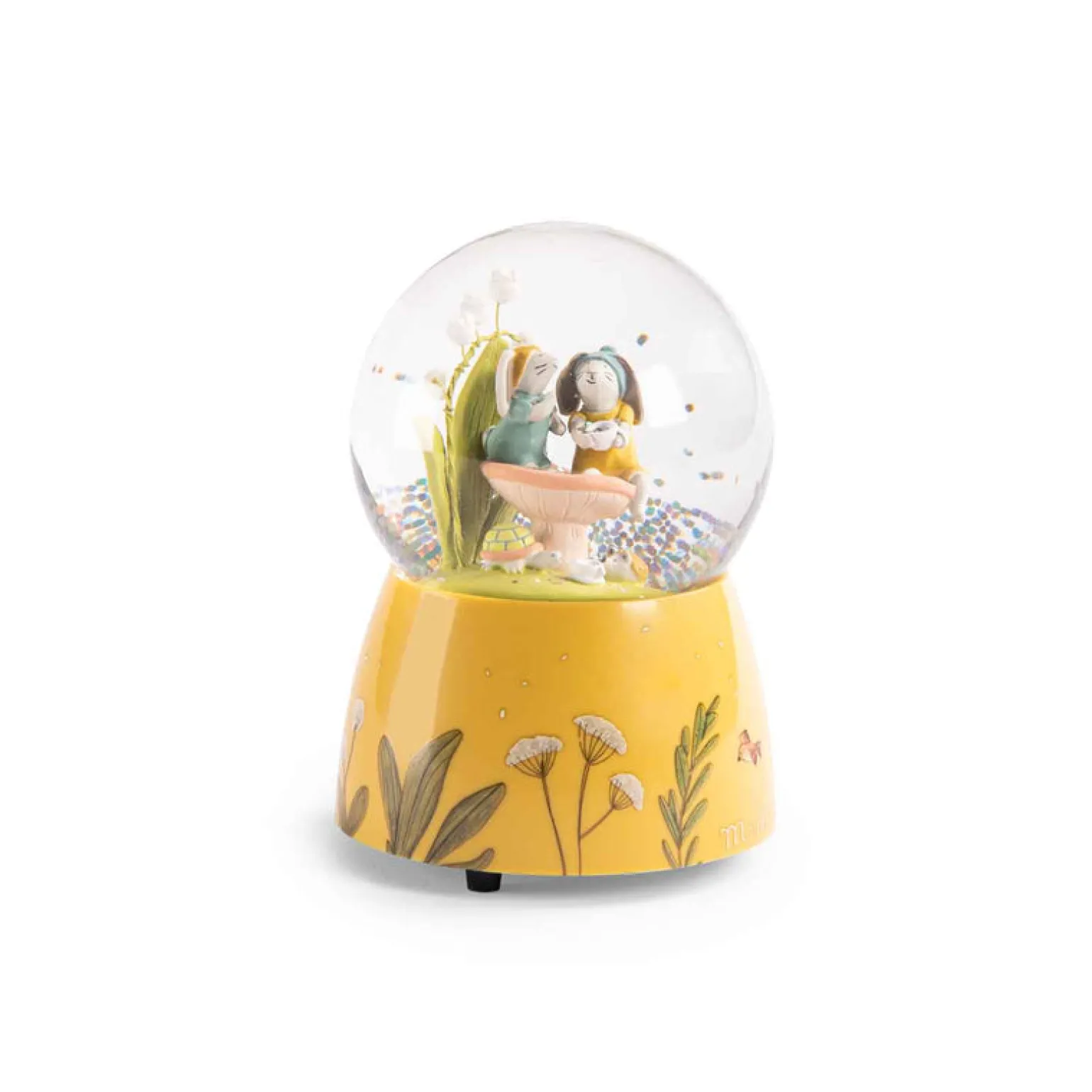Moulin Roty - Trois Lapins Musical Snow Globe