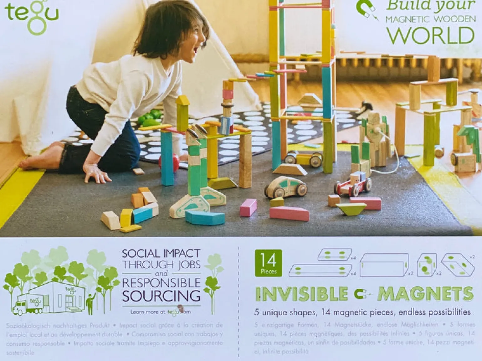 Tegu- Magnetic Wooden Blocks 14 Piece