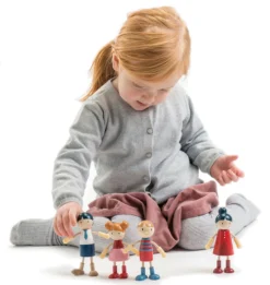 Tender Leaf Toys - Wooden Doll Family With Flexible Arms & Legs