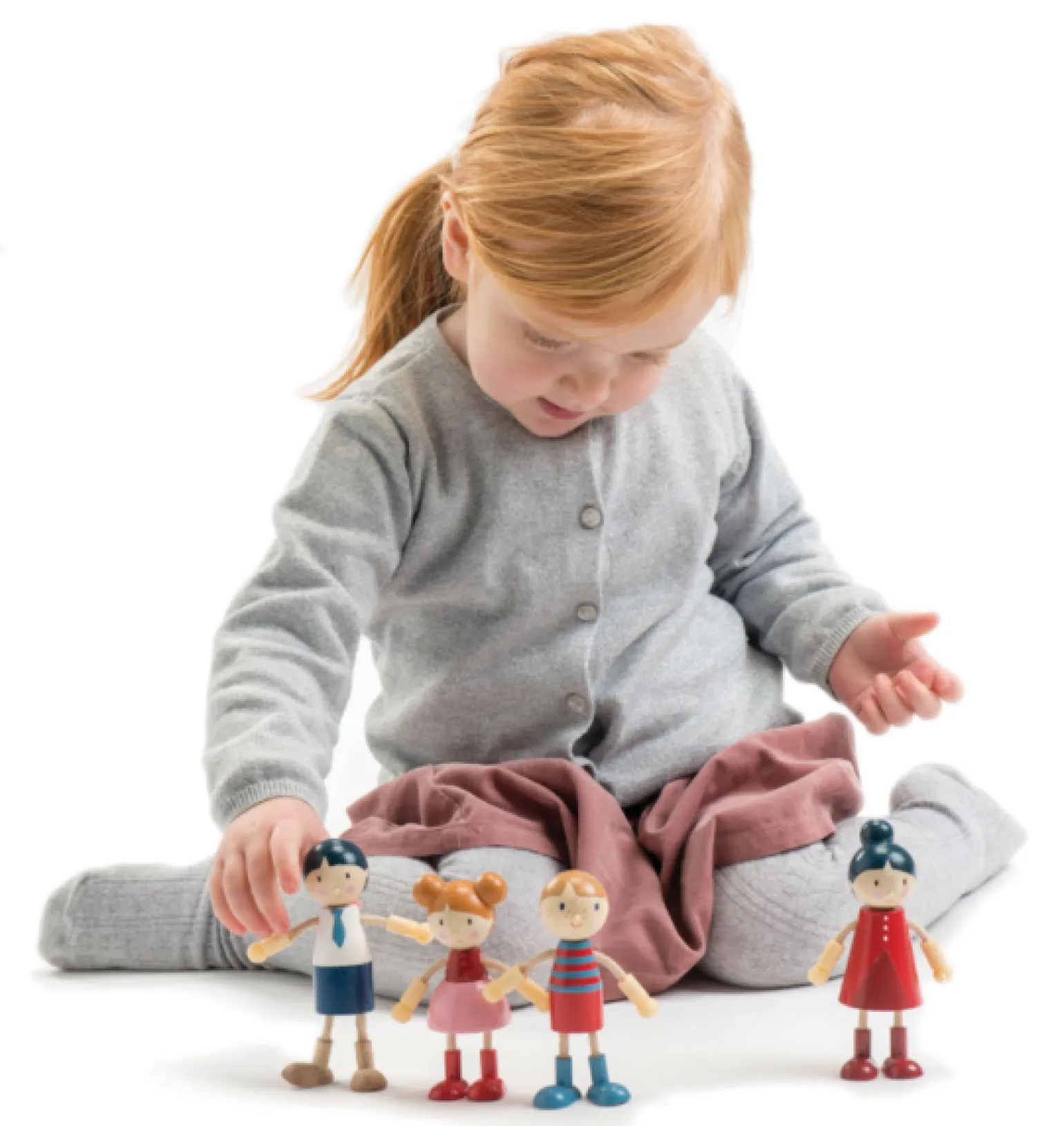 Tender Leaf Toys - Wooden Doll Family With Flexible Arms & Legs