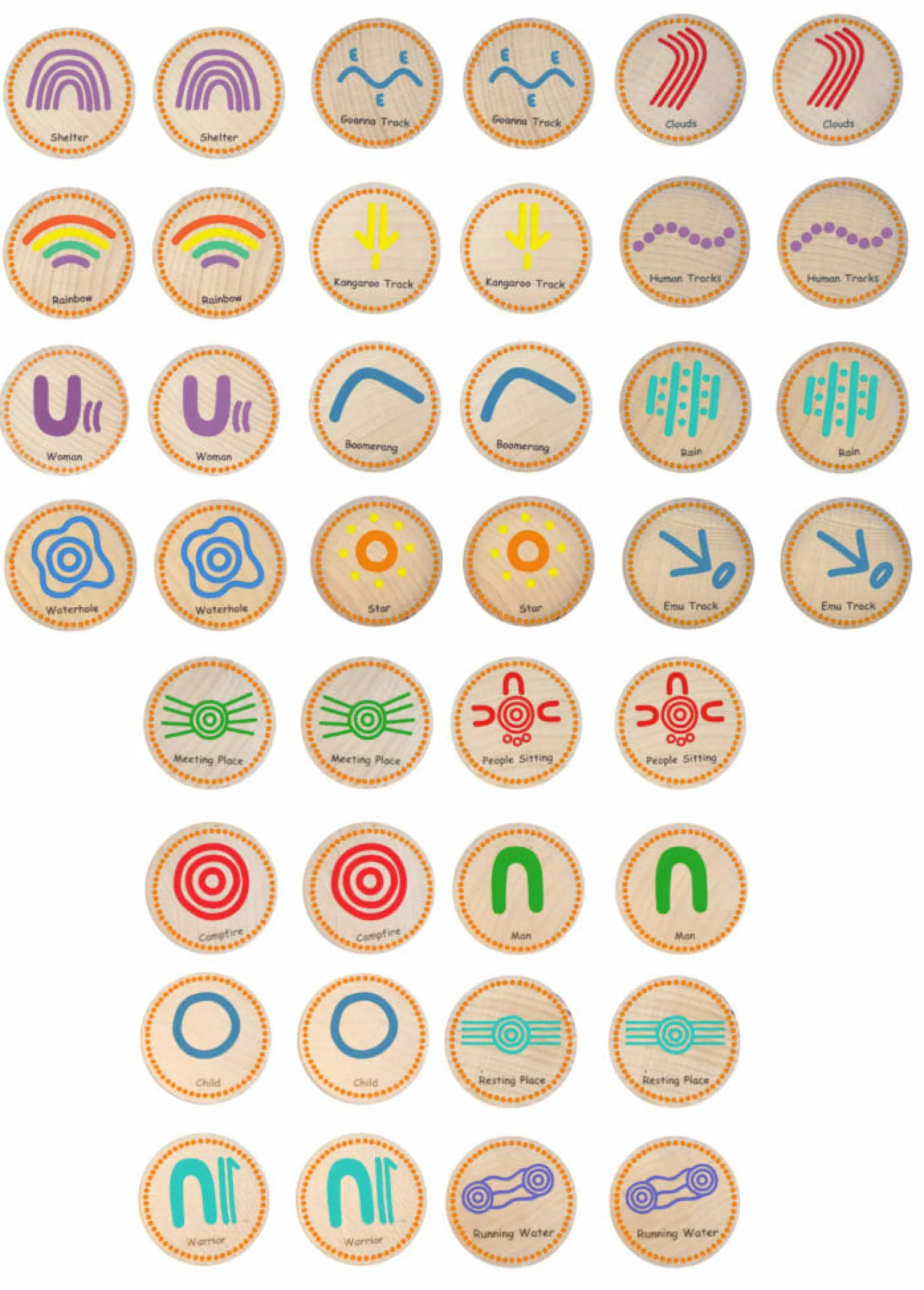 The Freckled Frog Indigenous Symbols Matching Pairs
