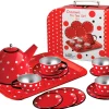 Tin Teaset - Red & White Polka Dot